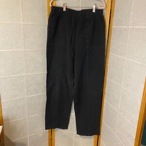 VTG Basic Editions Mens Large Black 100% Cotton Elastic Waist Straight Leg Pants